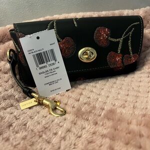 Coach Black Cherry Print Sunglasses Case